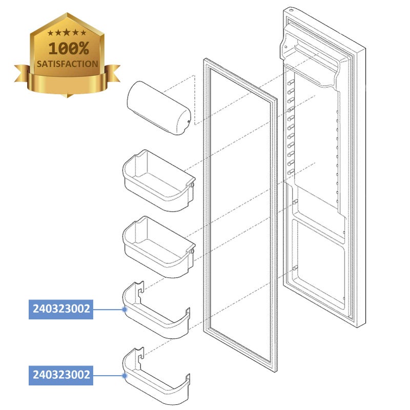 Monkemon 240323002 Refrigerator Door Bin Shelf Compatible with Frigidaire or Electrolux, Bottom 2 Shelves on Refrigerator Side, Single Unit, Clear, Replaces PS429725, AP2115742, AH429725ï¼Œ - Image 5